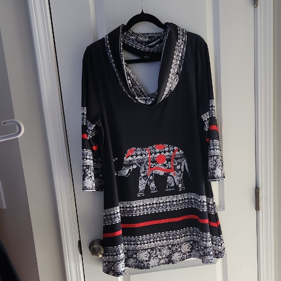 Lily Tops - Lily By Ana Elephant Print Women's Tuhic Size Large